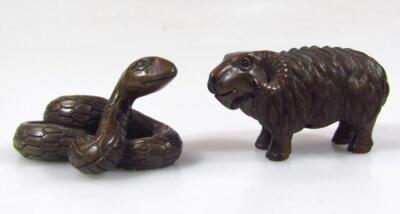 A set of twelve Chinese polished wooden netsuke zodiac figures - 8