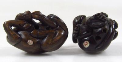 A set of twelve Chinese polished wooden netsuke zodiac figures - 11