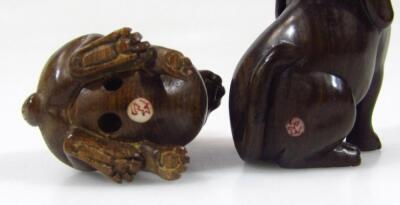 A set of twelve Chinese polished wooden netsuke zodiac figures - 13