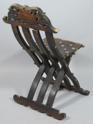 A Syrian hardwood folding chair - 6