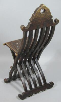 A Syrian hardwood folding chair - 6