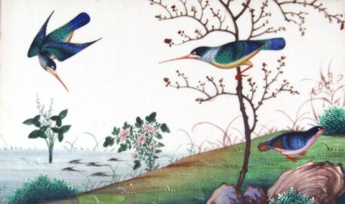 20thC Chinese School. Exotic birds on branches and in flight