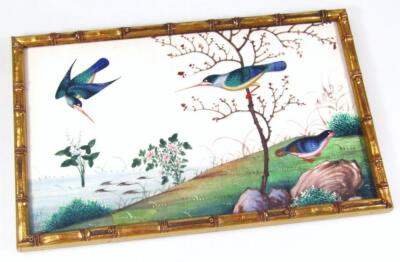 20thC Chinese School. Exotic birds on branches and in flight - 2