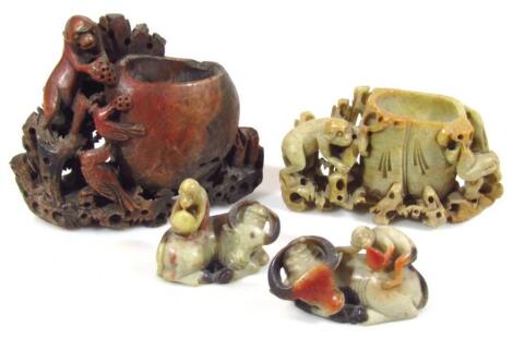 Various Chinese soapstone figures