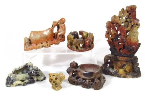 Various Chinese soapstone figures