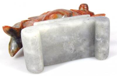 A 20thC tri-coloured soapstone figure of a fish - 5