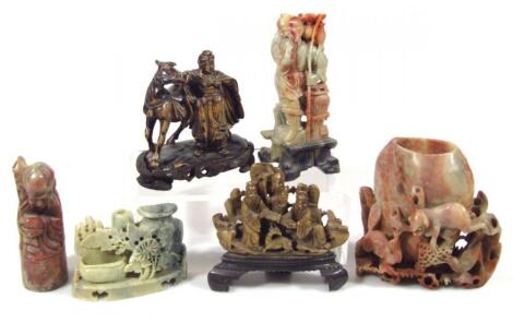 Various soapstone and other similar carvings