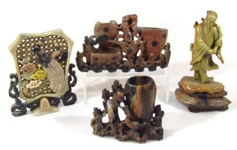 Various soapstone carvings