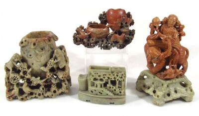 Various soapstone carvings