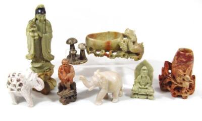 Various soapstone carvings