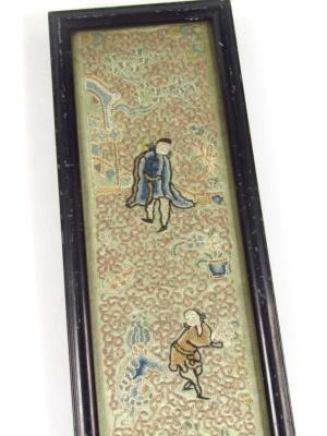 A pair of Chinese silk wirework style shoulder epaulets - 3