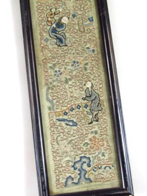 A pair of Chinese silk wirework style shoulder epaulets - 4