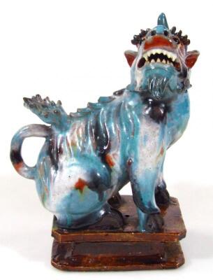 A Chinese pottery Dog of Fo ridge tile
