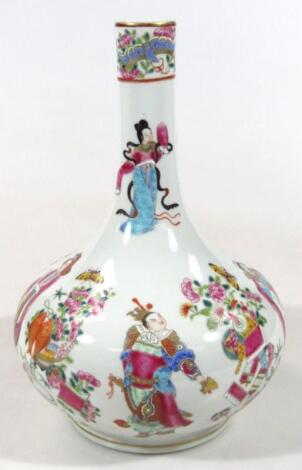 A 20thC Republic style Chinese famille rose bottle vase
