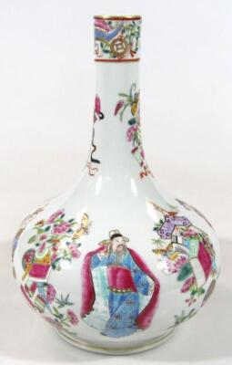 A 20thC Republic style Chinese famille rose bottle vase - 2