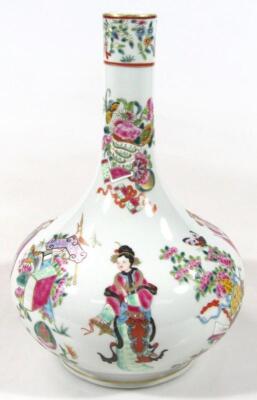 A 20thC Republic style Chinese famille rose bottle vase - 4