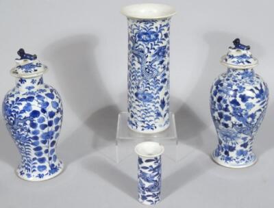 Various Qing period Chinese blue and white porcelain