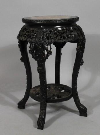 A late 19thC hardwood vase table