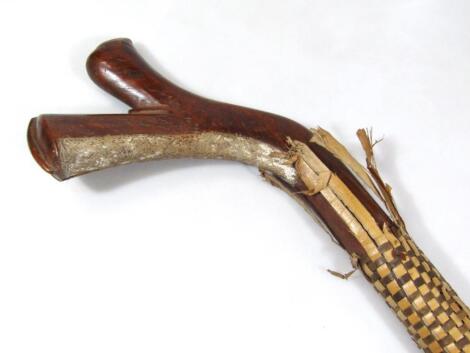 A 19thC Fijian kiakova or gun stock war club