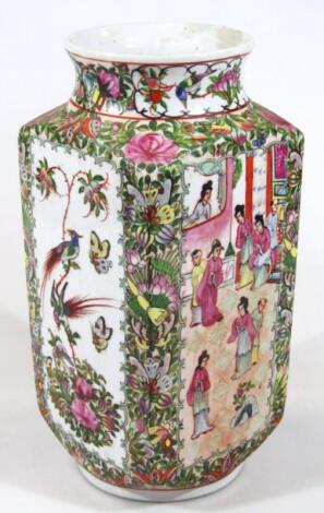 A 20thC Cantonese style famille verte vase