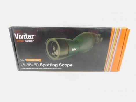 A Vivitar Terrain Series 18-36x50 spotting scope