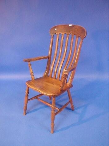 A Victorian ash and beech grandmother chair