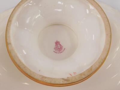 A Royal Worcester porcelain tazza painted with fruit by T Lockyer - 4