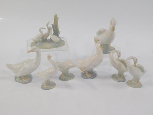 Four Lladro porcelain figures of ducks