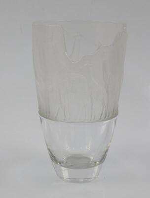 A Nachtmann clear and frosted glass vase