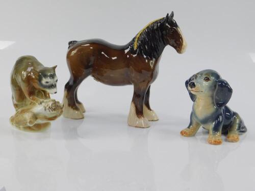 A Beswick pottery figure of a brown gloss shire horse