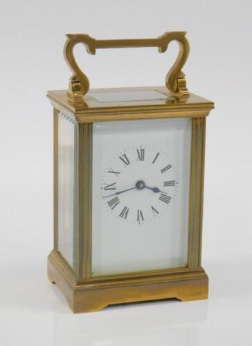 A brass carriage clock