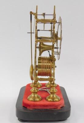 A Victorian brass skeleton clock - 3