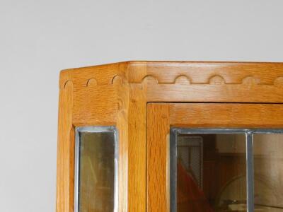 A 1979 Robert 'Mouseman' Thompson light oak corner cabinet - 2