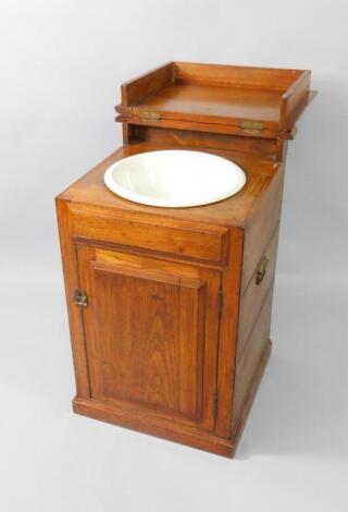 A Victorian oak sink cabinet