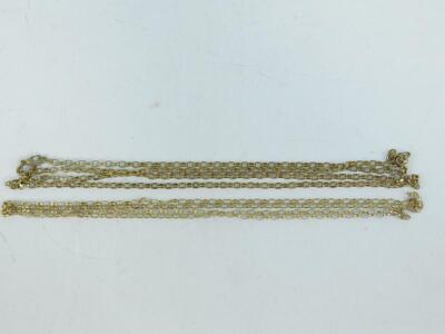 Two 9ct gold belcher link neck chains