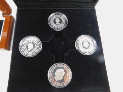 A 60th Anniversary of the Coronation of Queen Elizabeth II silver four crown set 2013 - 2