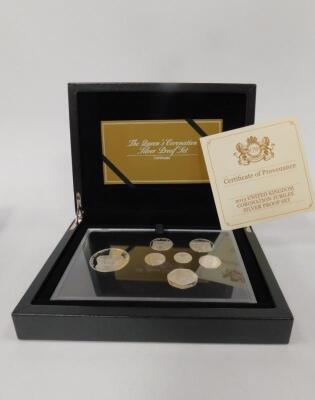 A Queen's Coronation Diamond Jubilee silver proof coin set 2013