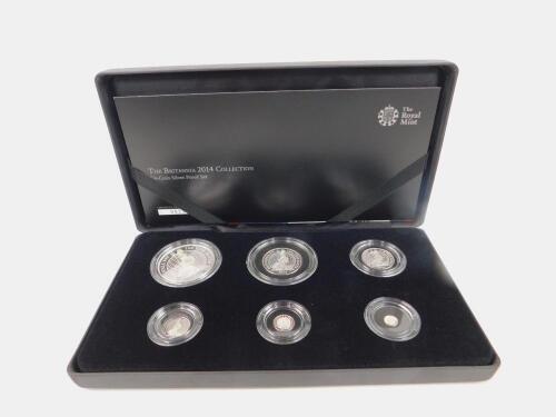 A Britannia 2014 collection six coins silver proof set