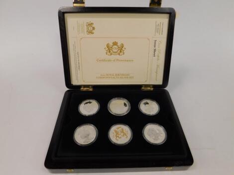 A 2011 Royal Birthdays commonwealth silver coin set