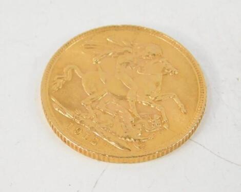 A George V gold full sovereign 1912