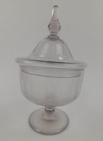 A Georgian Irish cut glass sweetmeat dish and cover