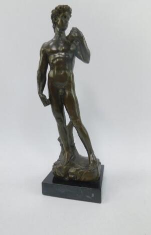 After Michelangelo. Bronze figure of David