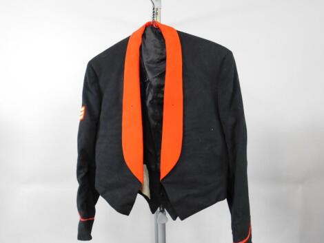 A Royal Artillery Sergeant's mess dress jacket and waistcoat.