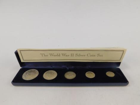 A World War II silver coin set