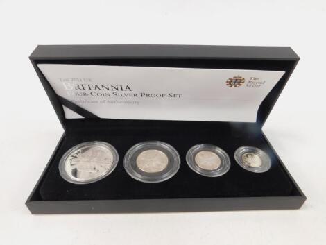 A Britannia four coin silver proof set 2011