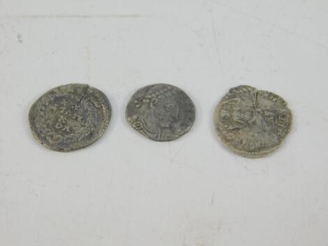 Three Roman siliqua coins