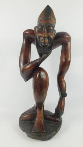 An abstract tribal hardwood figure