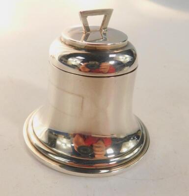 An Edward VII silver ship's bell inkwell - 2