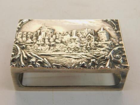 An Edward VII silver castle top match box sleeve