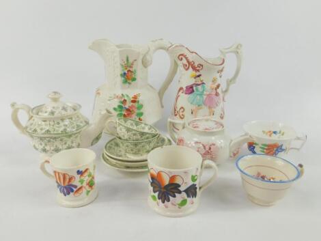 An early 19thC child's pottery part tea service